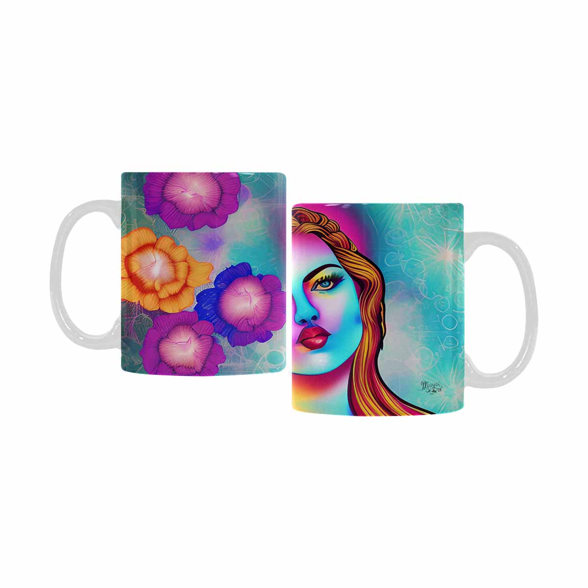 Coffee Mug, tea cup,caucasian Face, design 43