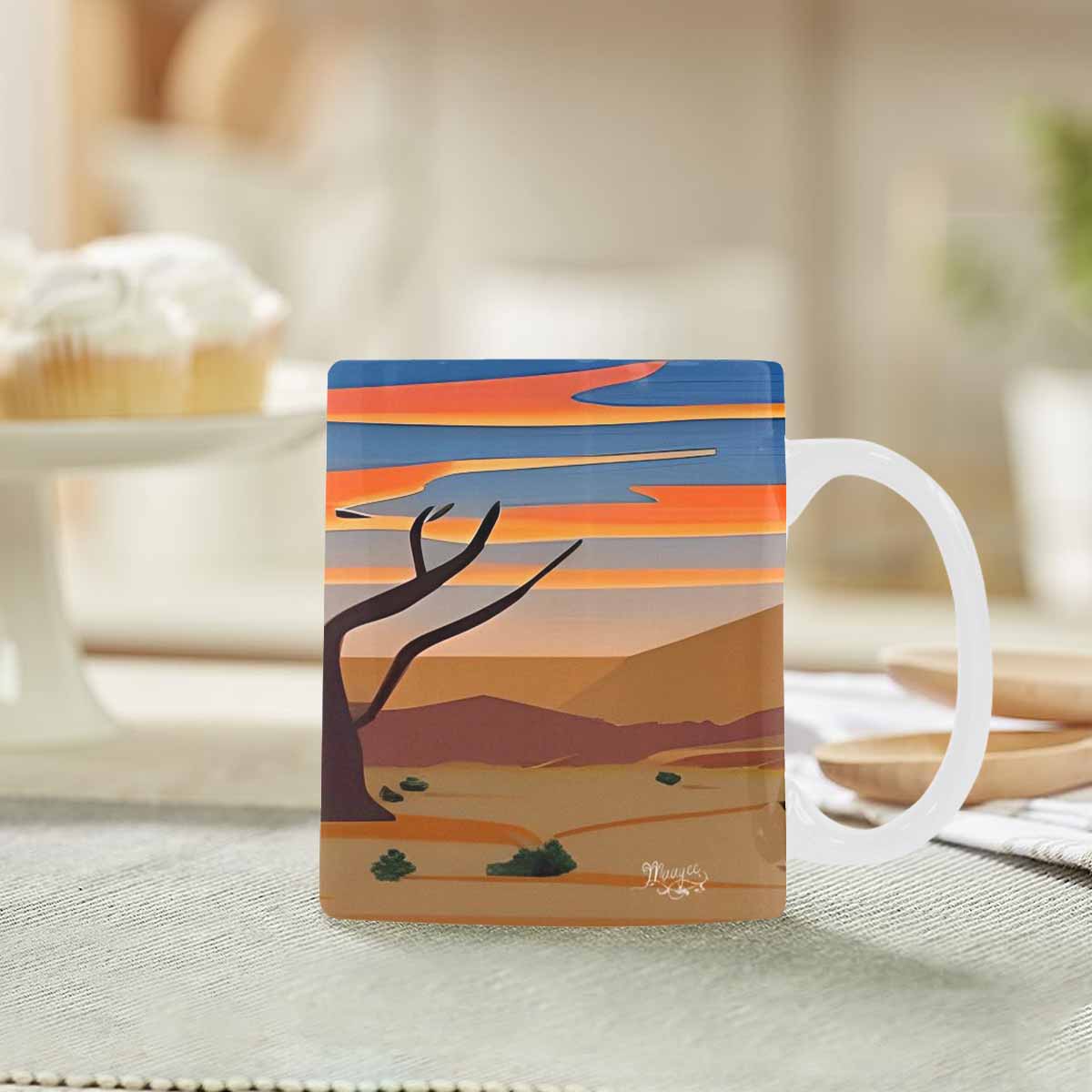 Coffee Mug, tea cup, desert scene, design 82