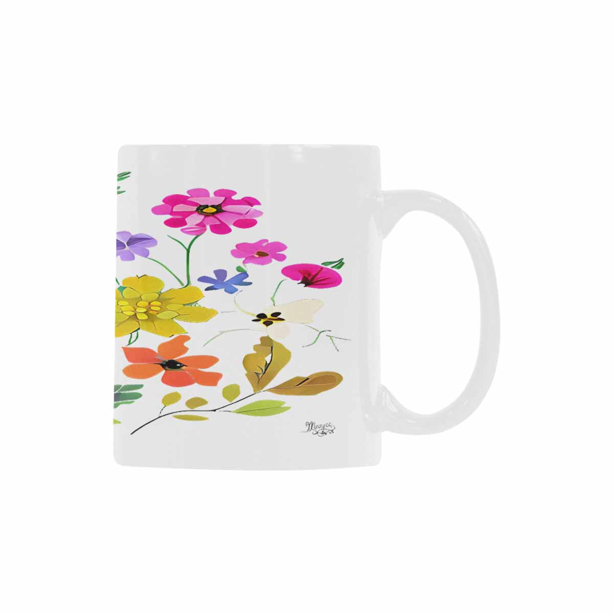 Quality Mug, coffee mug, tea cup, Bright florals, Set 2, design 85