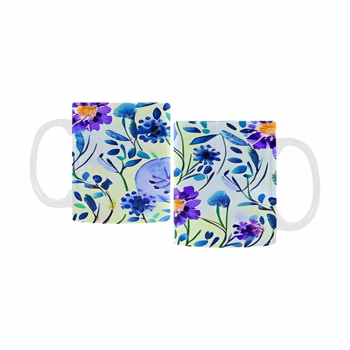 USA made Quality Mug, coffee mug, tea cup, Bright florals, Set 1, Design 28