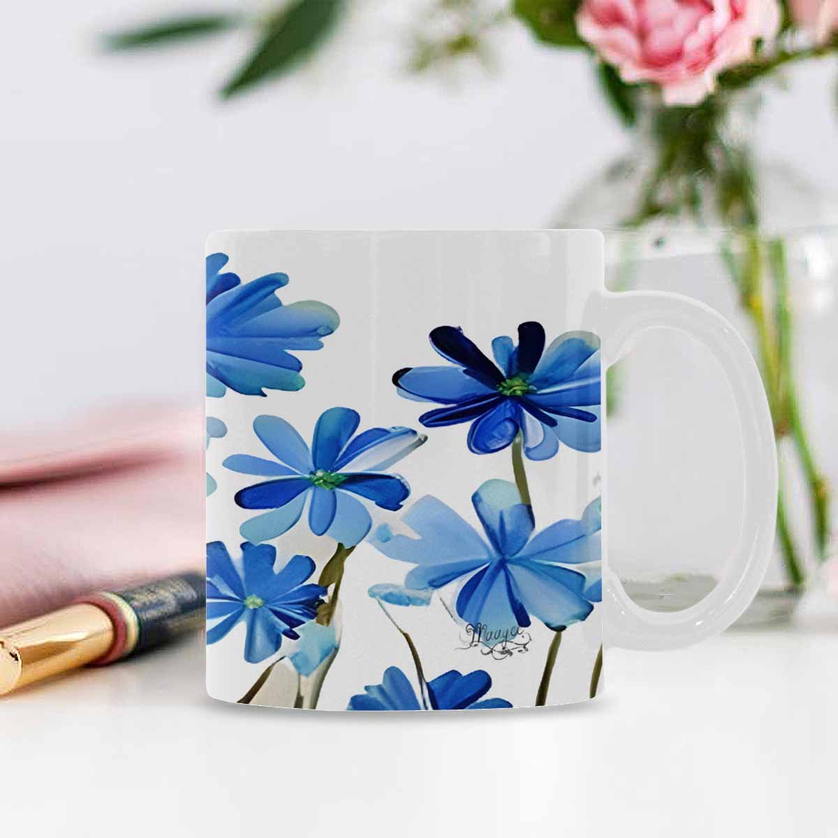 USA made Quality Mug, coffee mug, tea cup, Bright florals, Set 1A, Design 81