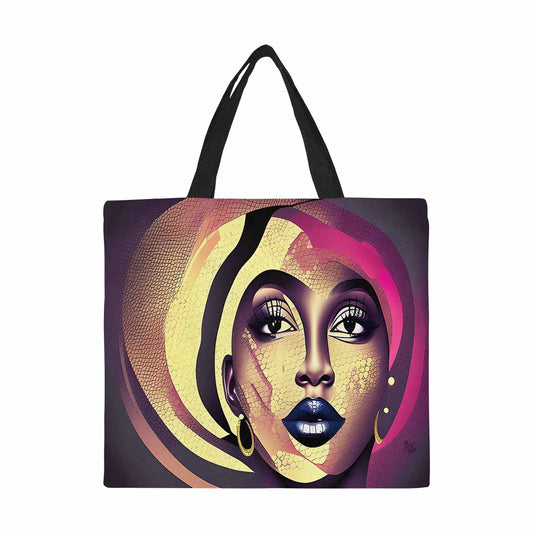 Canvas tote bag, Large, Black Faces, Set 1, design 74