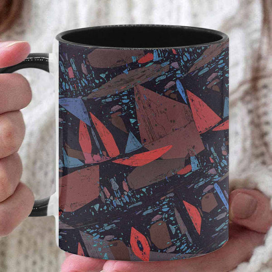 Coffee Mug, tea cup, black core, abstract, design 86