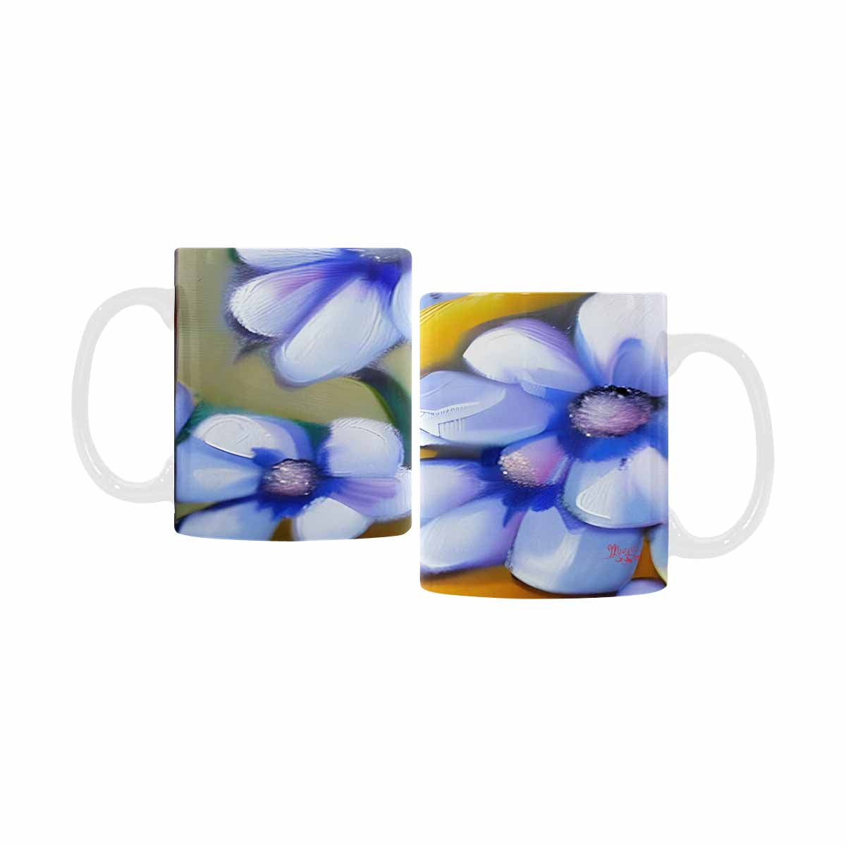 USA made Quality Mug, coffee mug, tea cup, Bright florals, Set 1, Design 169