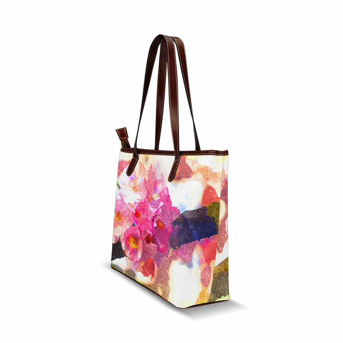 Classic Fabric handbag, watercolor floral, design 183