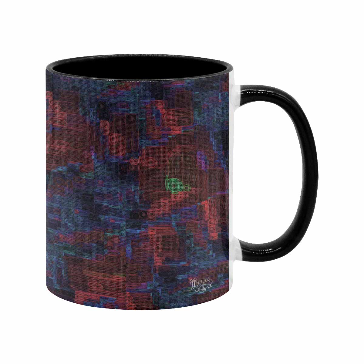 Coffee Mug, tea cup, black core, abstract, design 98