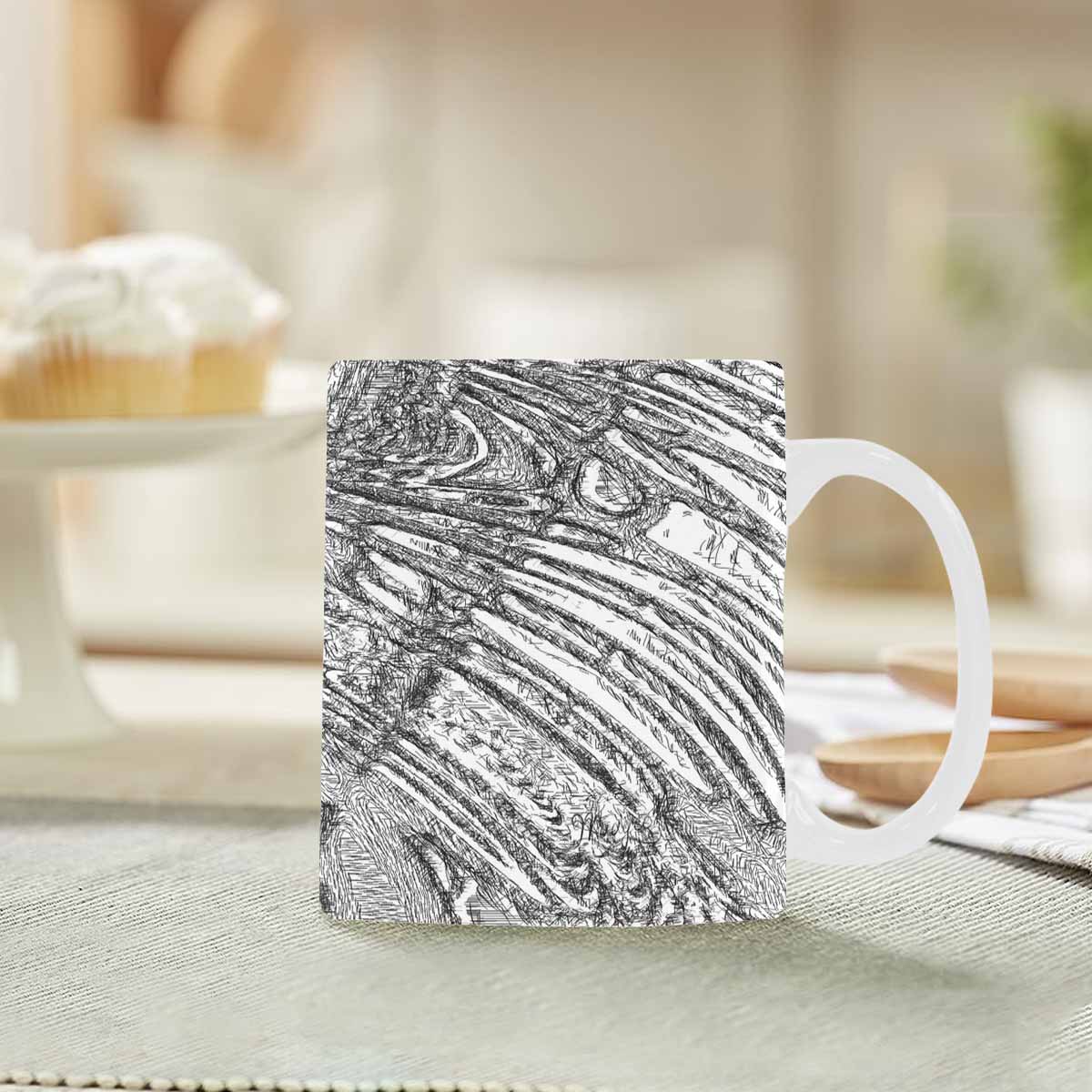 Quality Mug, coffee mug, tea cup, B & W Abstract, Set 1, design 157