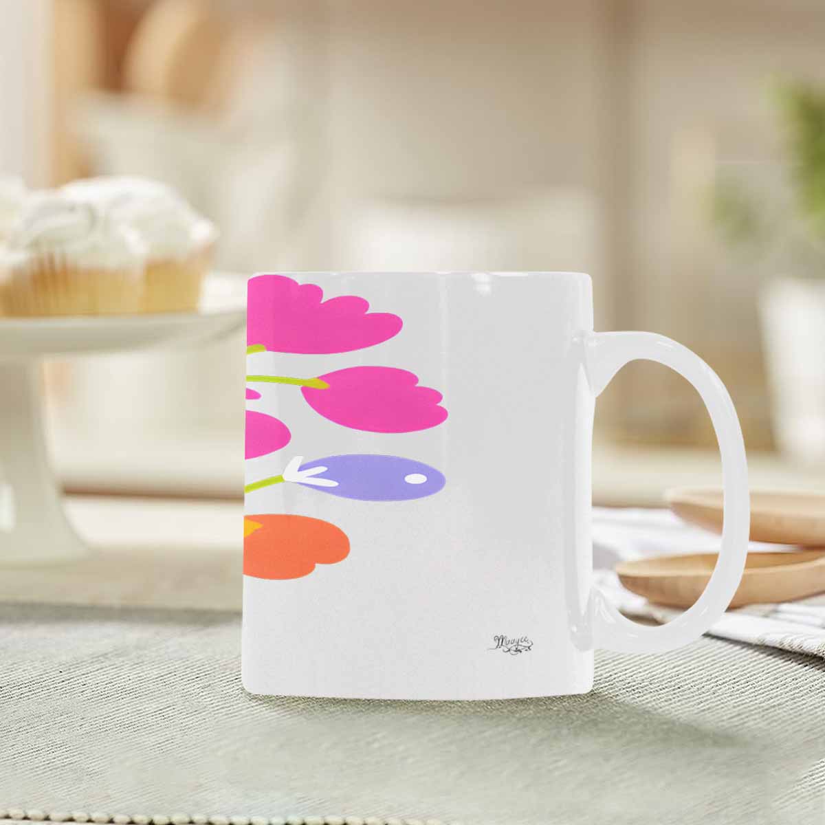 Quality Mug, coffee mug, tea cup, Bright florals, Set 2, design 2