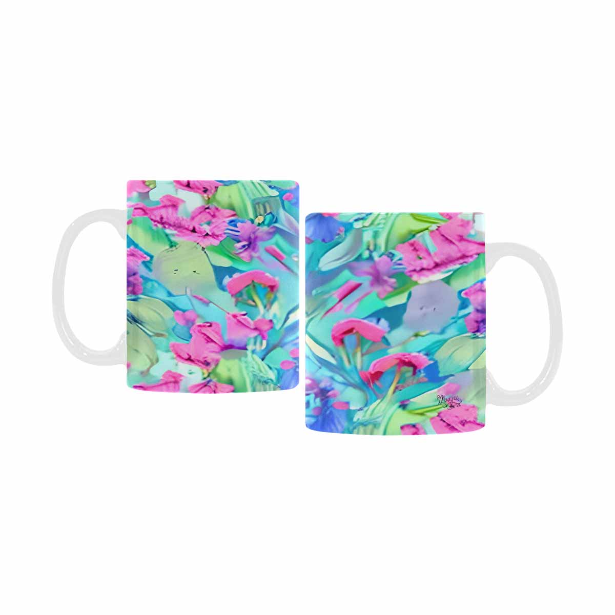 USA made Quality Mug, coffee mug, tea cup, Bright florals, Set 1, Design 30