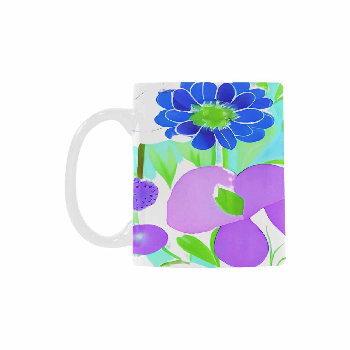 USA made Quality Mug, coffee mug, tea cup, Bright florals, Set 1A, Design 127