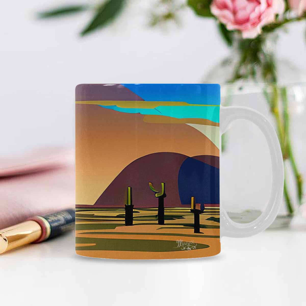 Coffee Mug, tea cup, desert scene, design 83