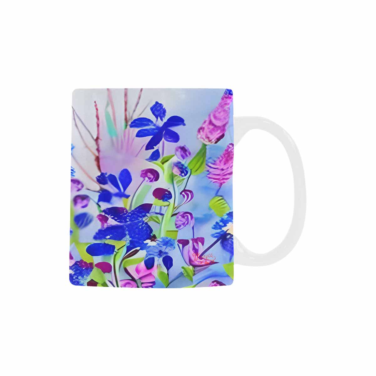 USA made Quality Mug, coffee mug, tea cup, Bright florals, Set 1, Design 9