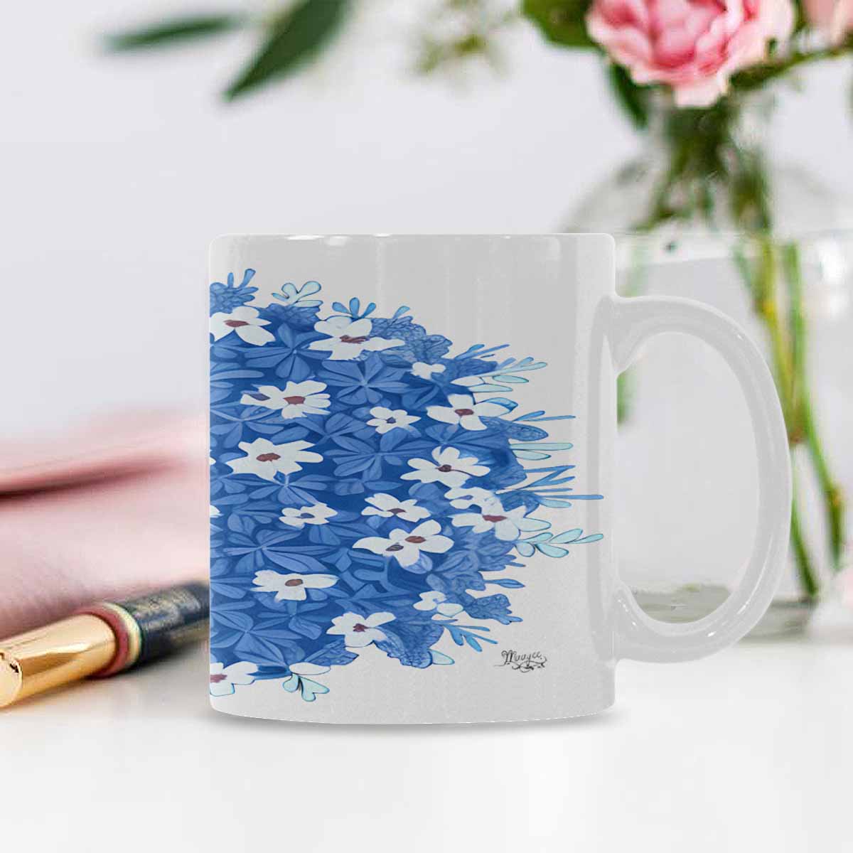 Quality Mug, coffee mug, tea cup, Bright florals, Set 2, design 15