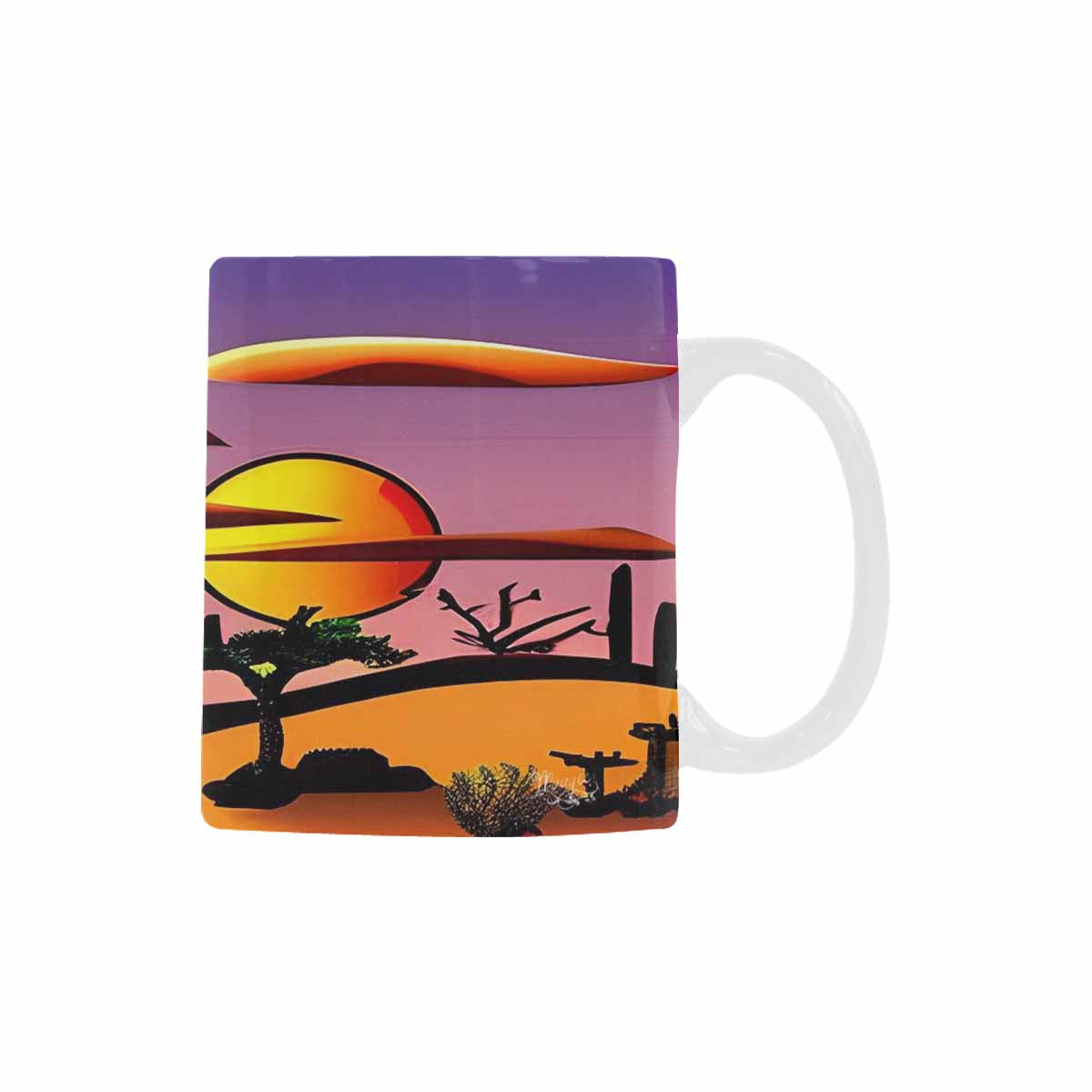 Coffee Mug, tea cup, desert scene, design 55