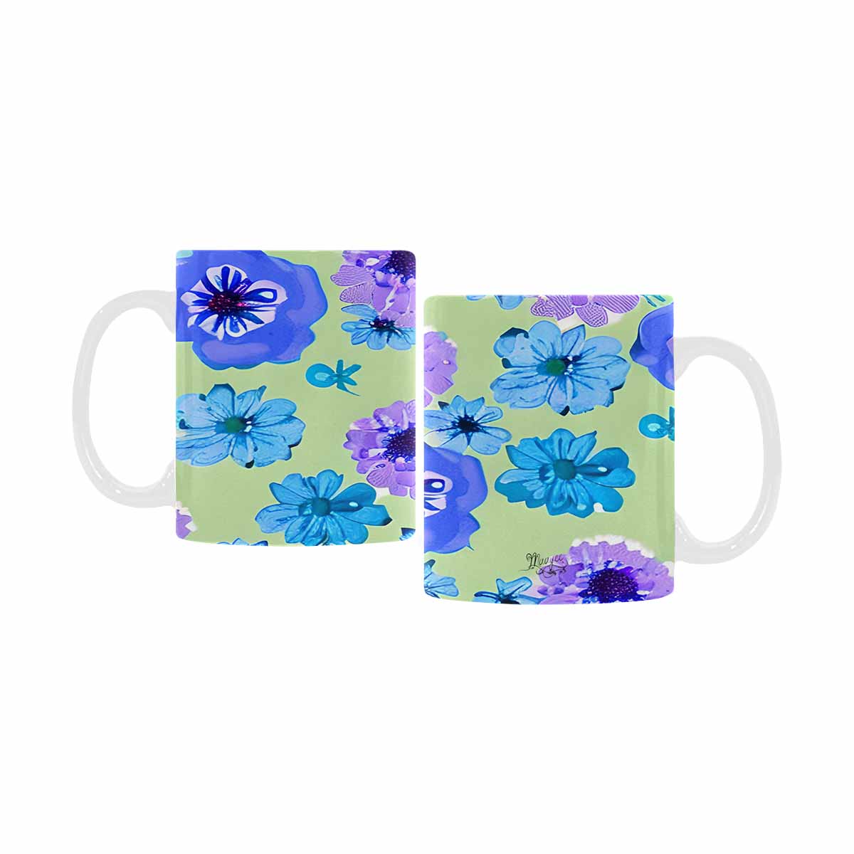 USA made Quality Mug, coffee mug, tea cup, Bright florals, Set 1, Design 144