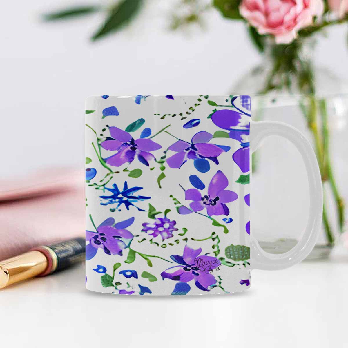 Quality Mug, coffee mug, tea cup, Bright florals, Set 1A, Design 121