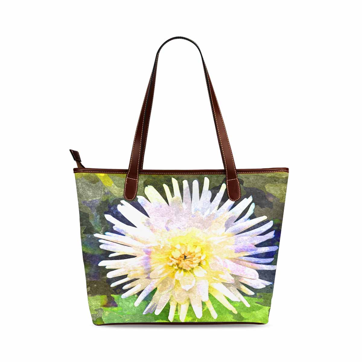 Classic Fabric handbag, watercolor floral, design 203