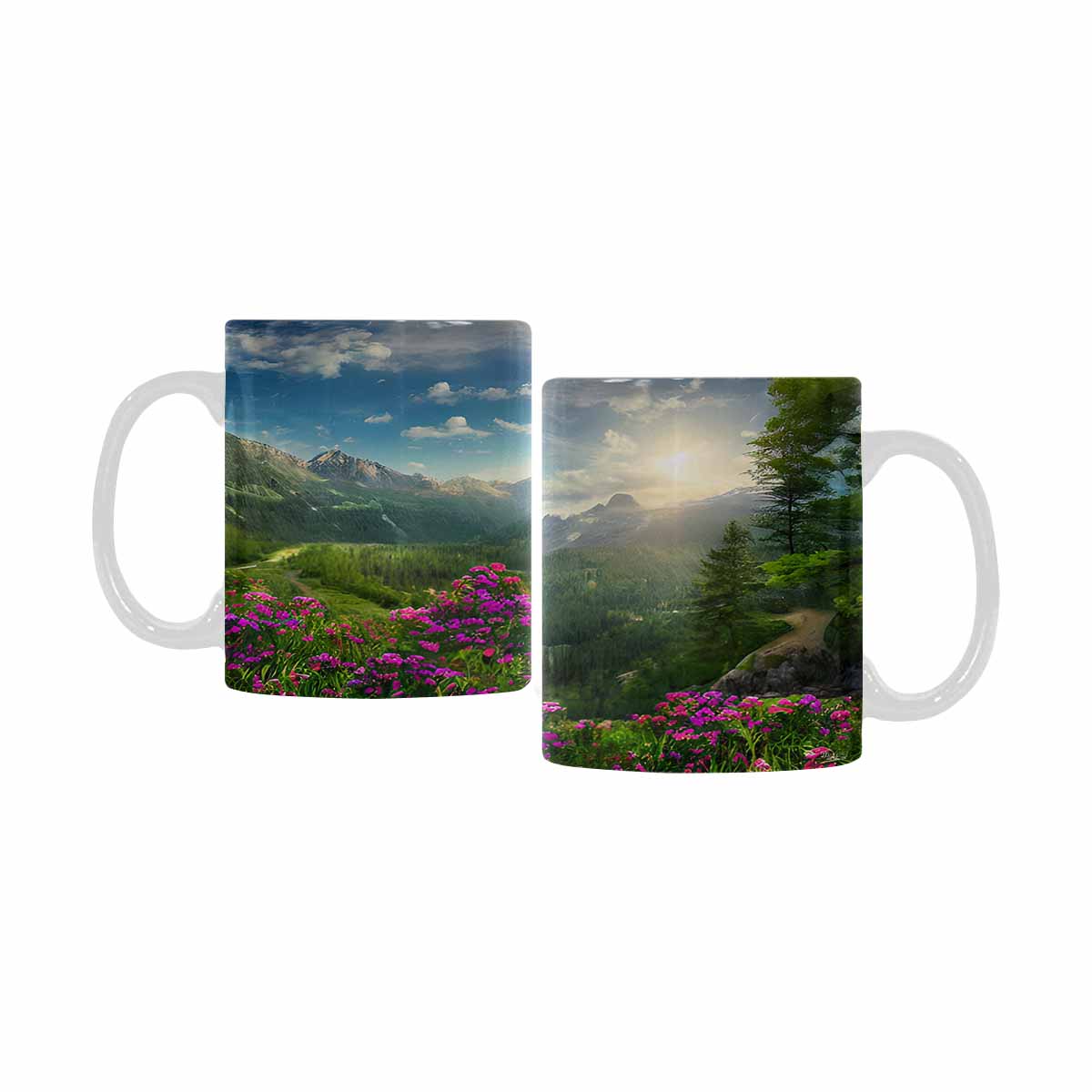 Rivers & Mountains Landscape mugs, set 1 design 30 (1)