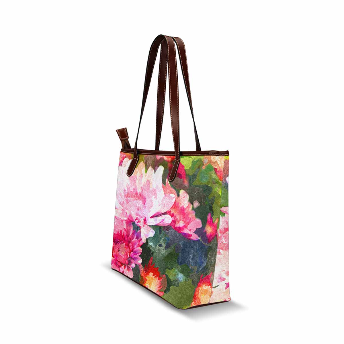 Classic Fabric handbag, watercolor floral, design 34