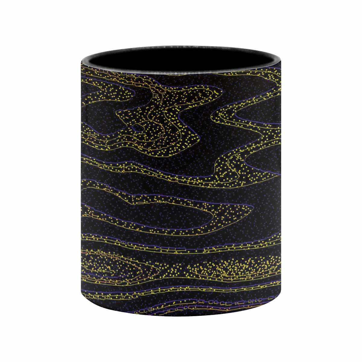 Coffee Mug, tea cup, black core, abstract, design 91