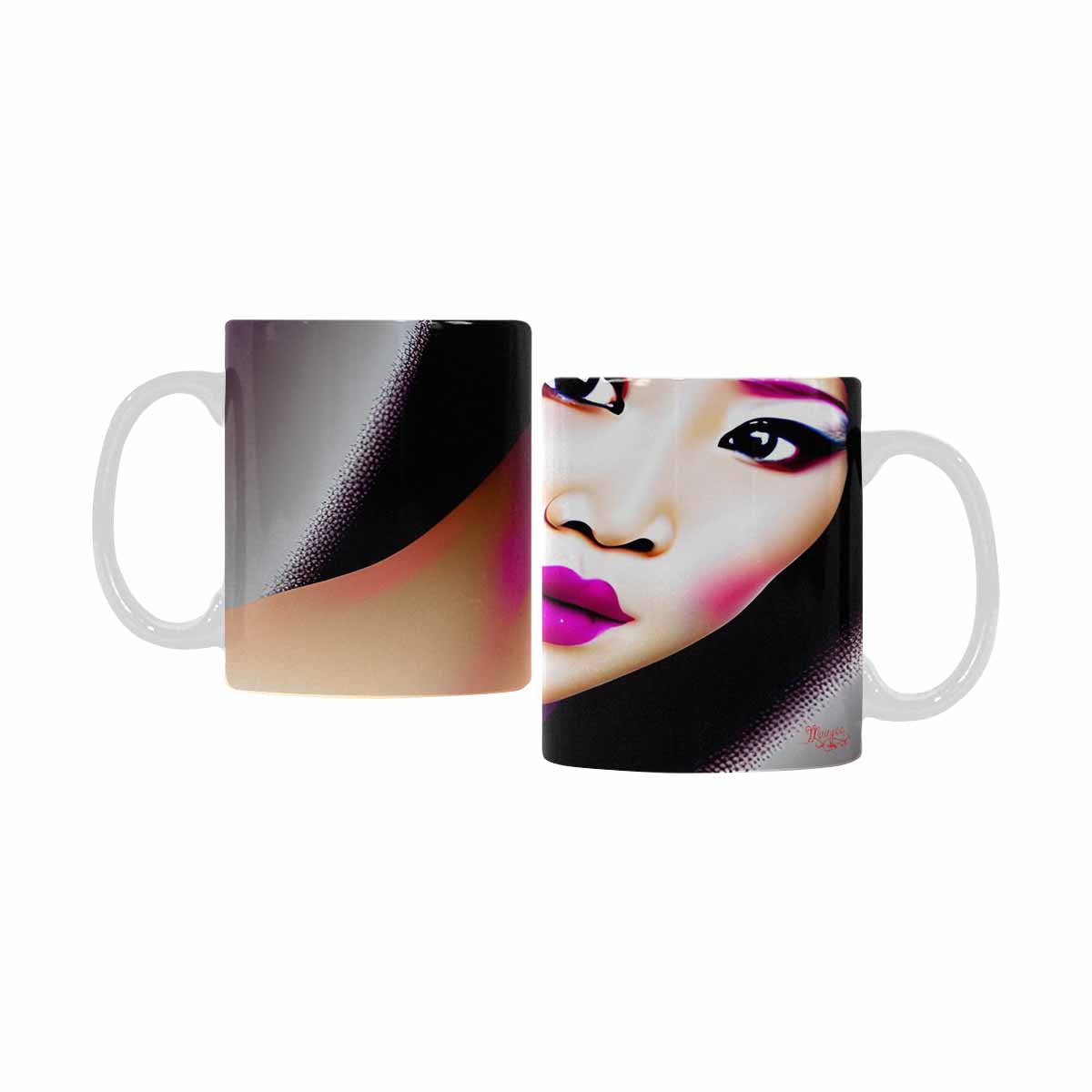 Quality Mug, coffee mug, tea cup, Asian Faces, Design 6