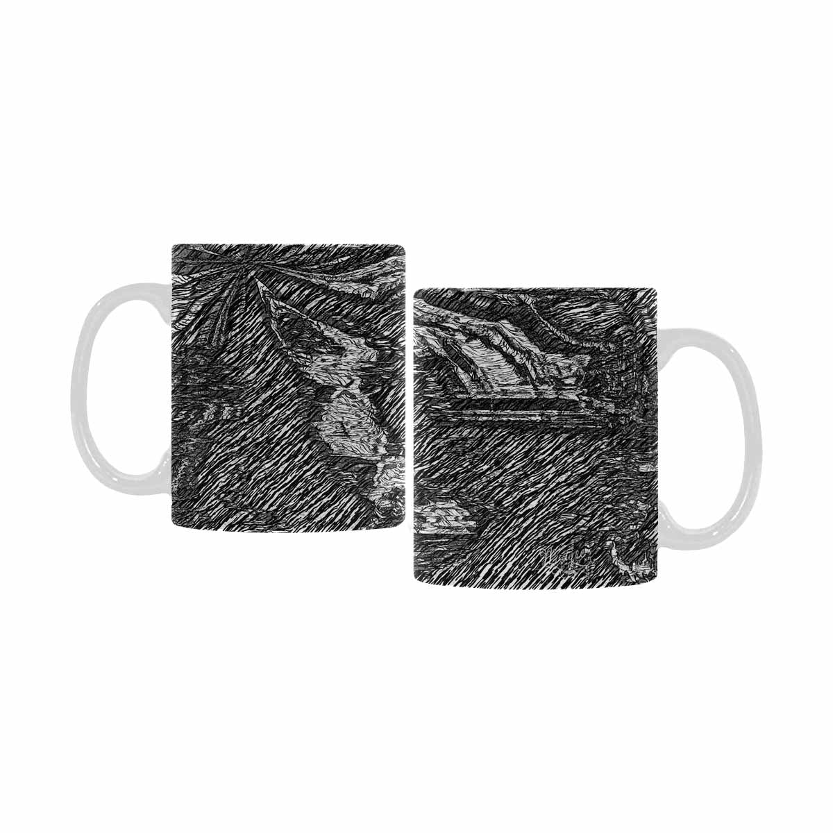 Quality Mug, coffee mug, tea cup, B & W Abstract, Set 1, design 71