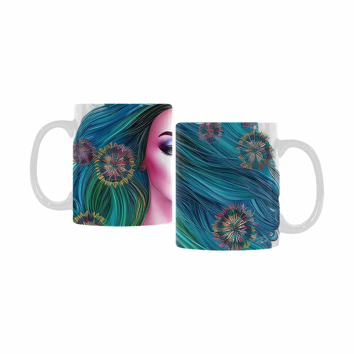 Coffee Mug, tea cup,caucasian Face, design 8