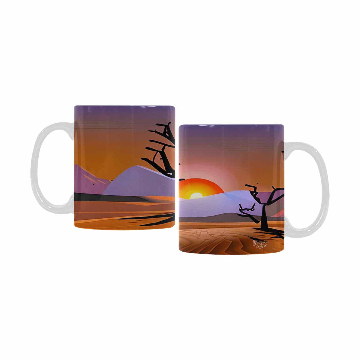 Coffee Mug, tea cup, desert scene, design 67