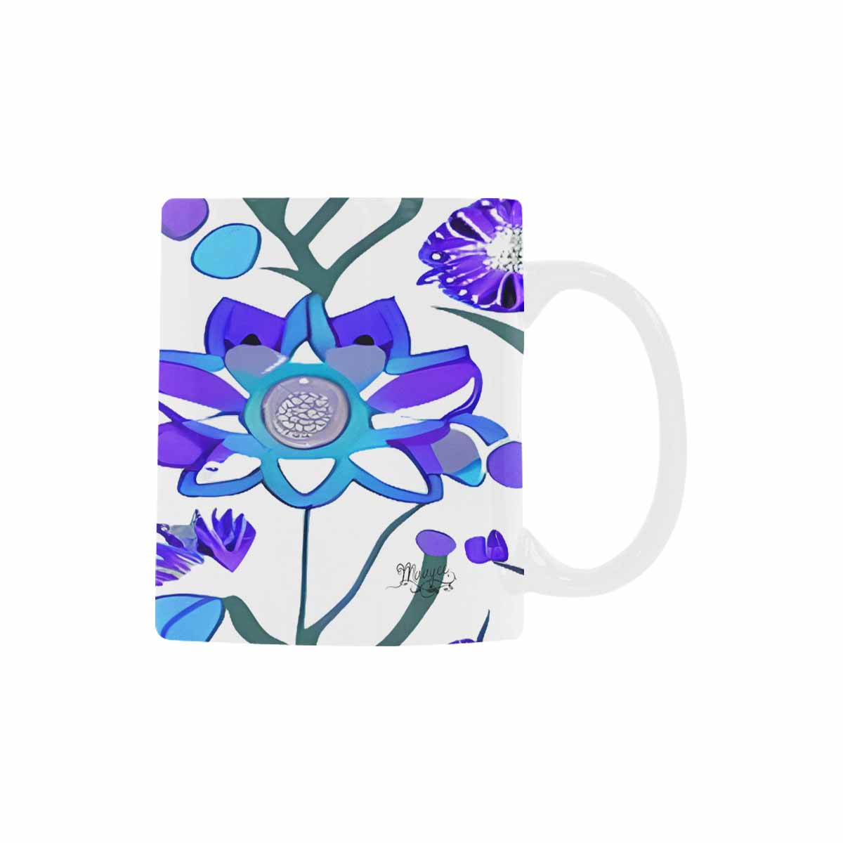 USA made Quality Mug, coffee mug, tea cup, Bright florals, Set 1A, Design 118