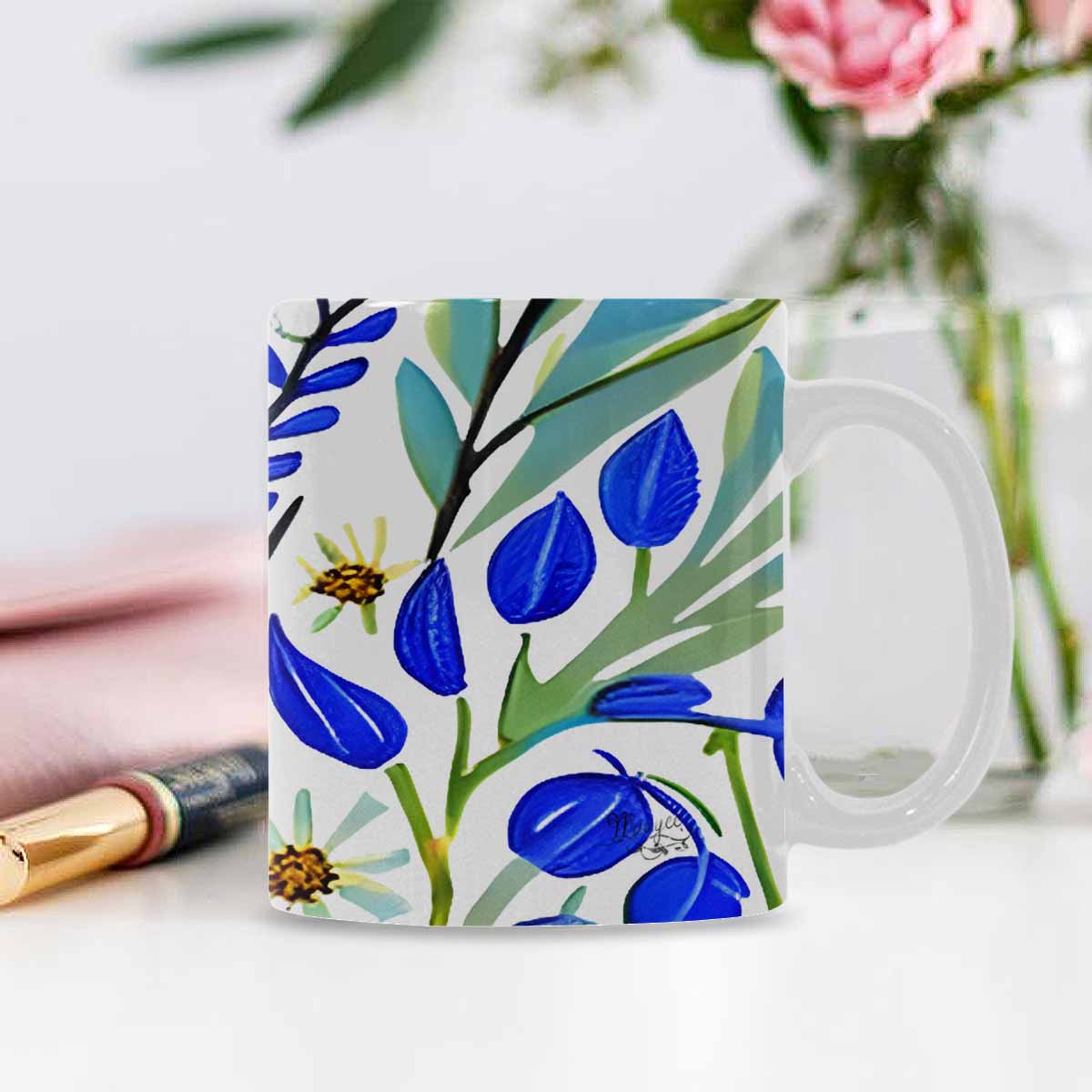 Quality Mug, coffee mug, tea cup, Bright florals, Set 1A, Design 12