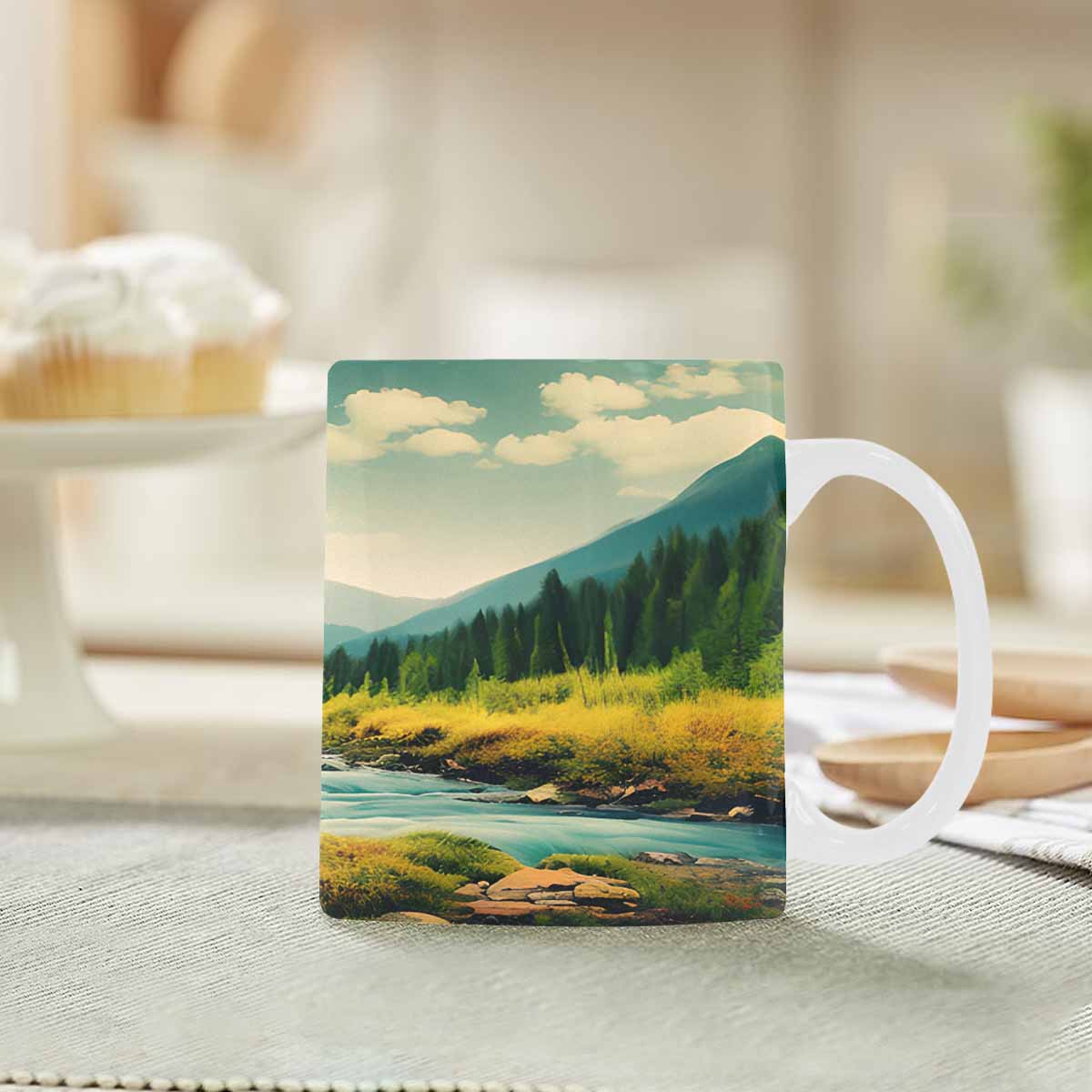 Rivers & Mountains Landscape mugs, set 1 design 26