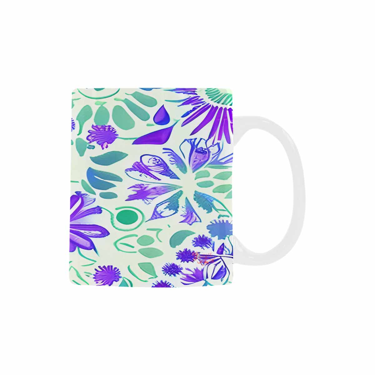 USA made Quality Mug, coffee mug, tea cup, Bright florals, Set 1, Design 124