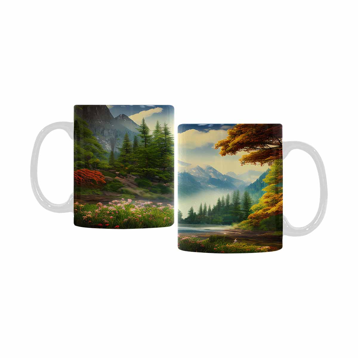 Rivers & Mountains Landscape mugs, set 1 design 25