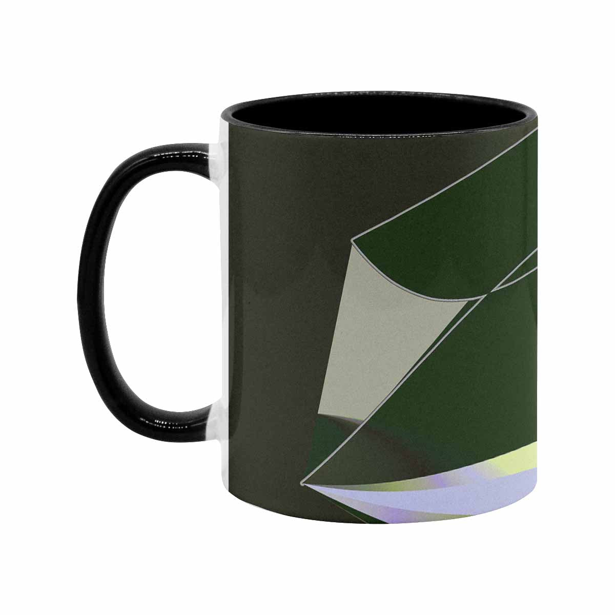 Coffee Mug, tea cup, black core, abstract, design 4