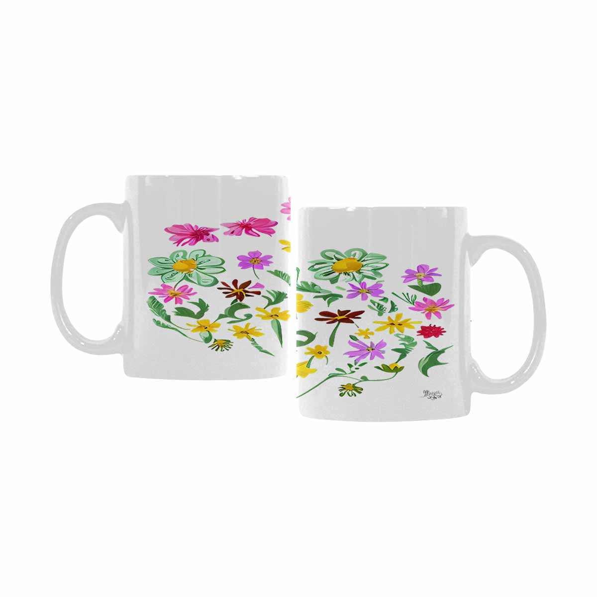 Quality Mug, coffee mug, tea cup, Bright florals, Set 2, design 94