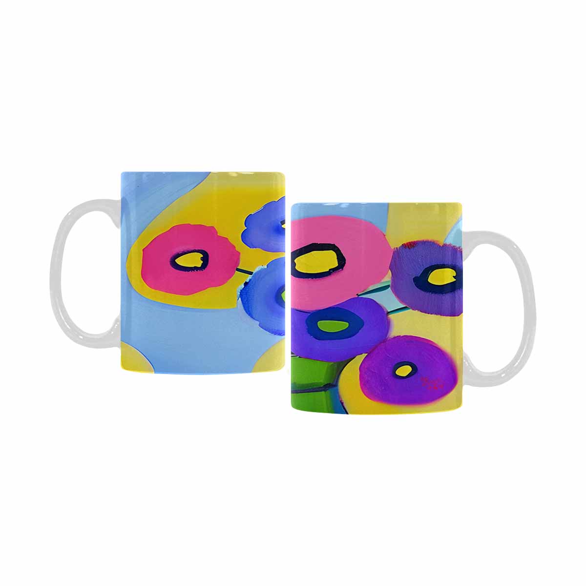 Quality Mug, coffee mug, tea cup, Bright florals, Set 1, Design 71