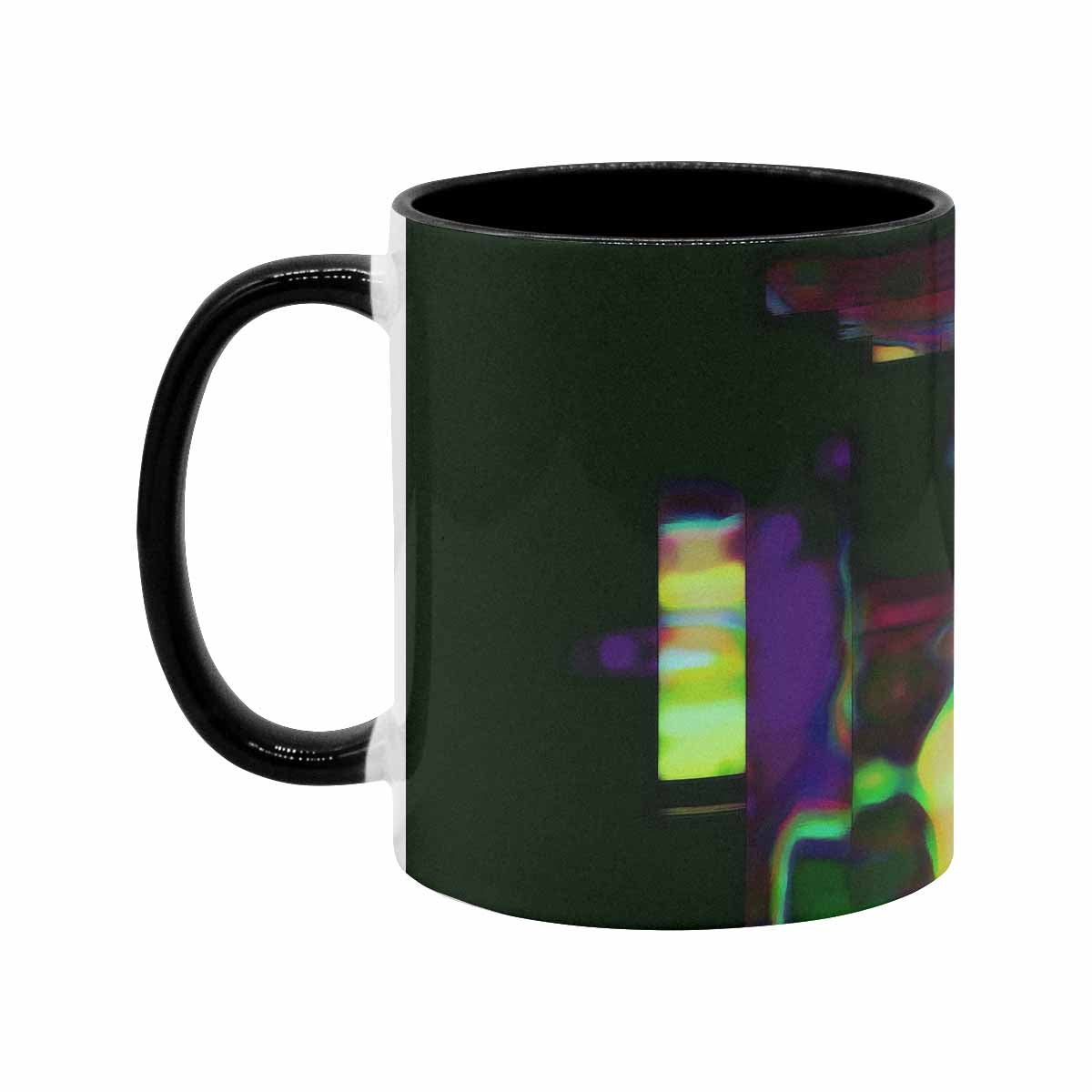 Coffee Mug, tea cup, black core, abstract, design 37