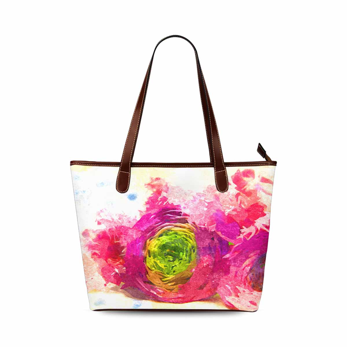 Classic Fabric handbag, watercolor floral, design 8