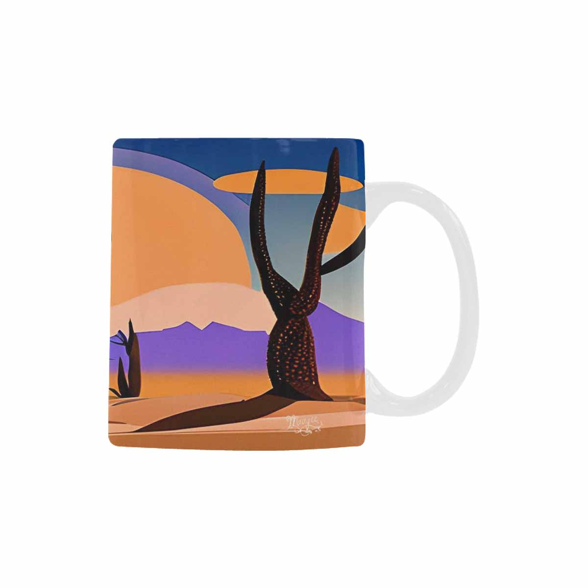 Coffee Mug, tea cup, desert scene, design 45