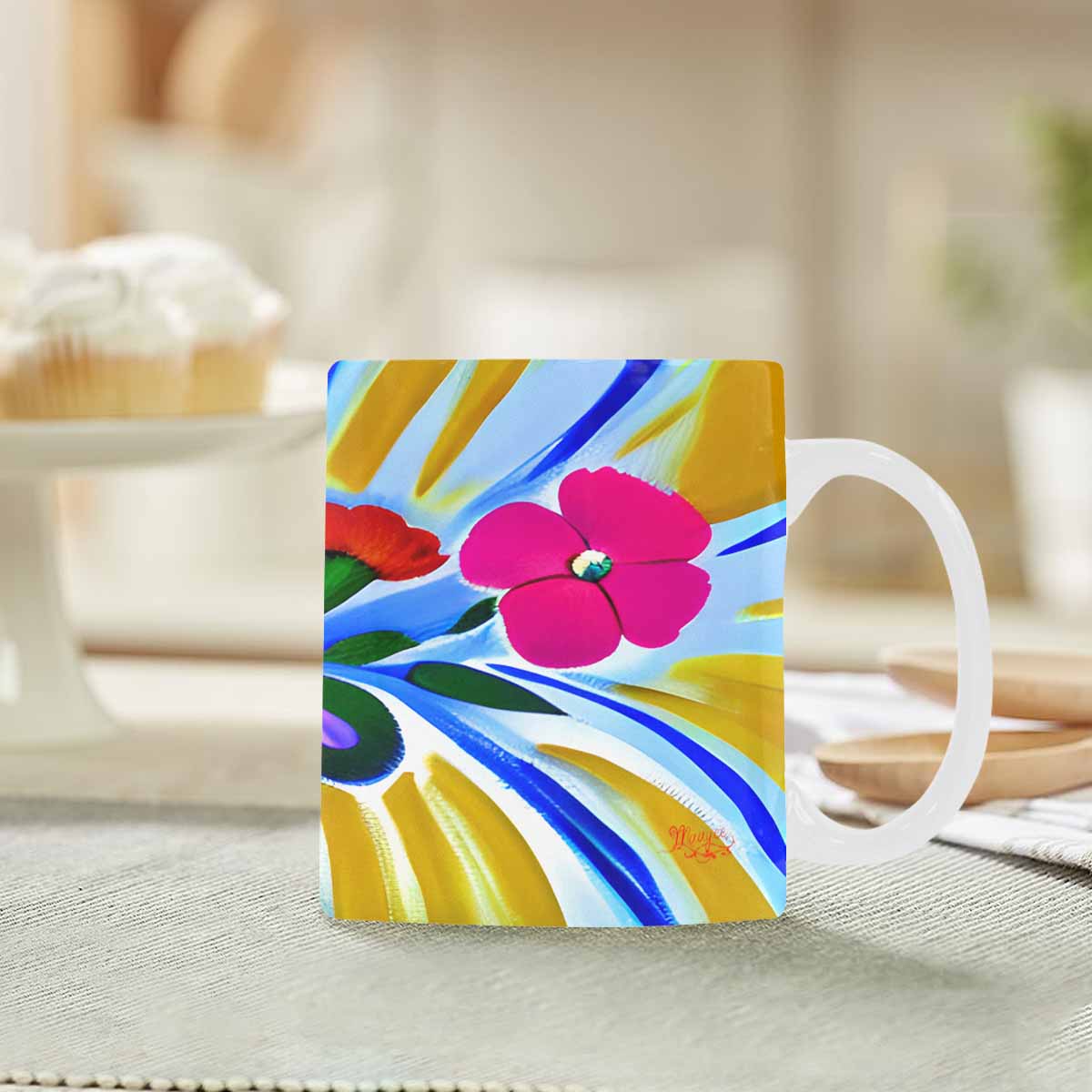 Quality Mug, coffee mug, tea cup, Bright florals, Set 1, Design 73