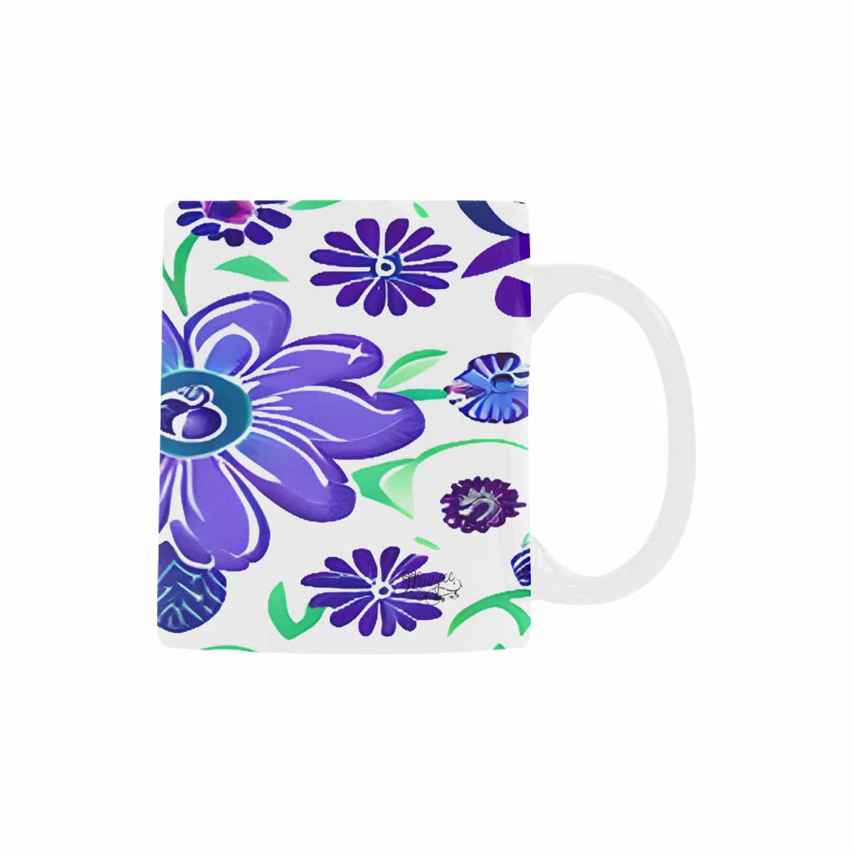 USA made Quality Mug, coffee mug, tea cup, Bright florals, Set 1A, Design 125