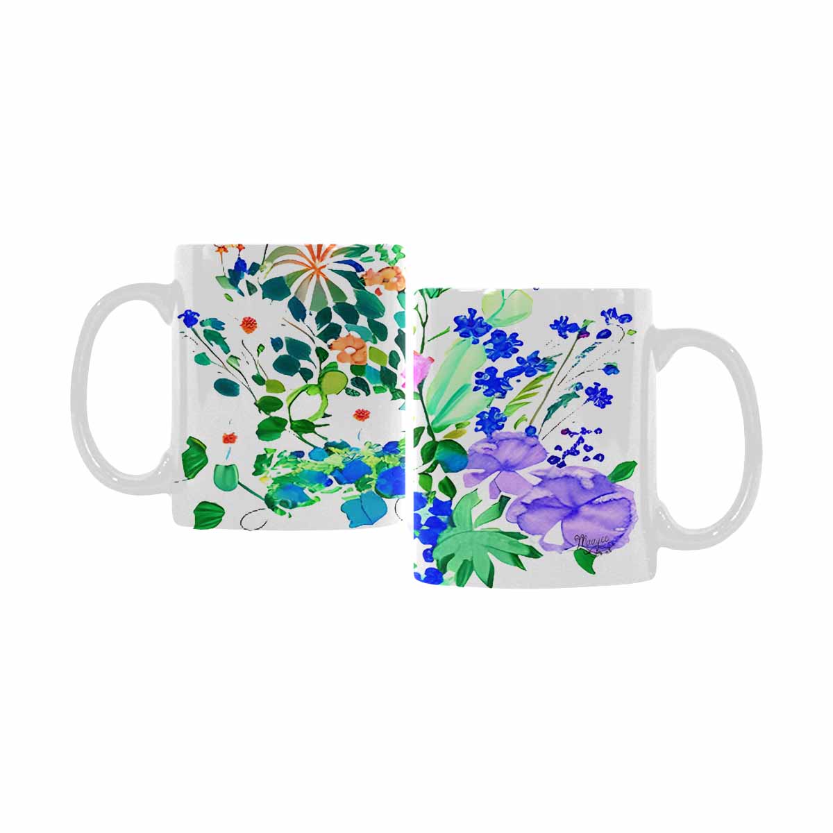 Quality Mug, coffee mug, tea cup, Bright florals, Set 1A, Design 34