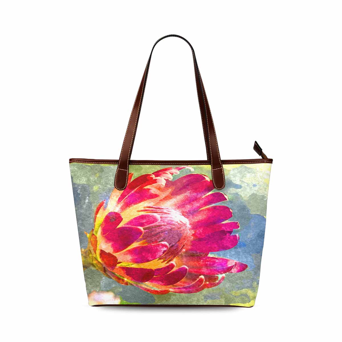 Classic Fabric handbag, watercolor floral, design 207