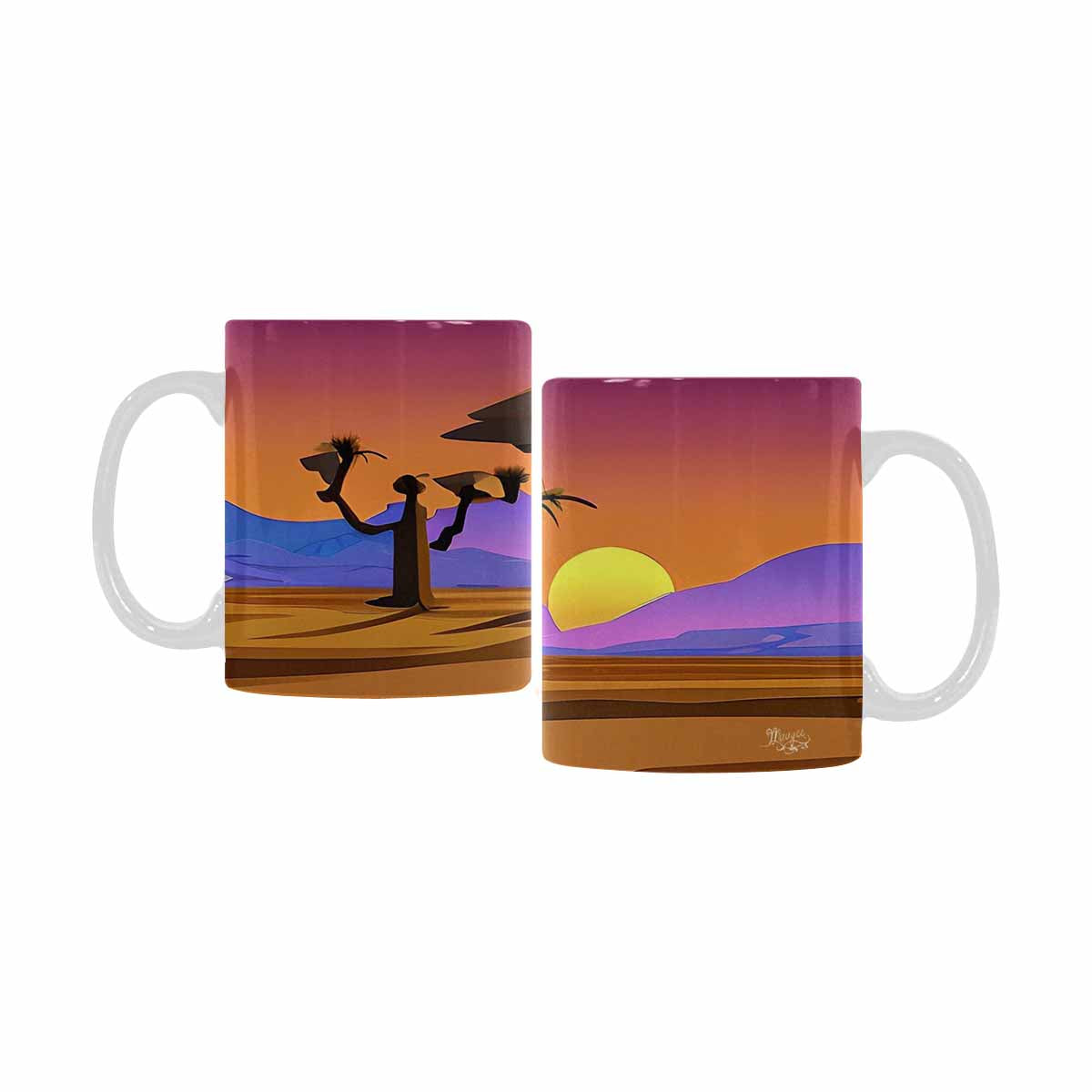 Coffee Mug, tea cup, desert scene, design 69