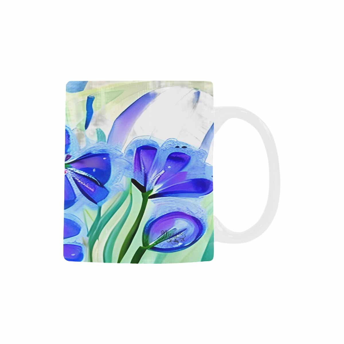 USA made Quality Mug, coffee mug, tea cup, Bright florals, Set 1A, Design 53