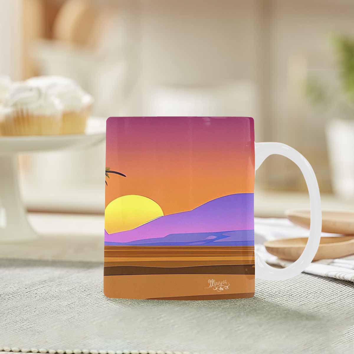 Coffee Mug, tea cup, desert scene, design 69