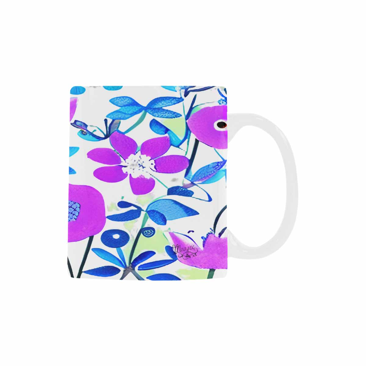 USA made Quality Mug, coffee mug, tea cup, Bright florals, Set 1A, Design 158