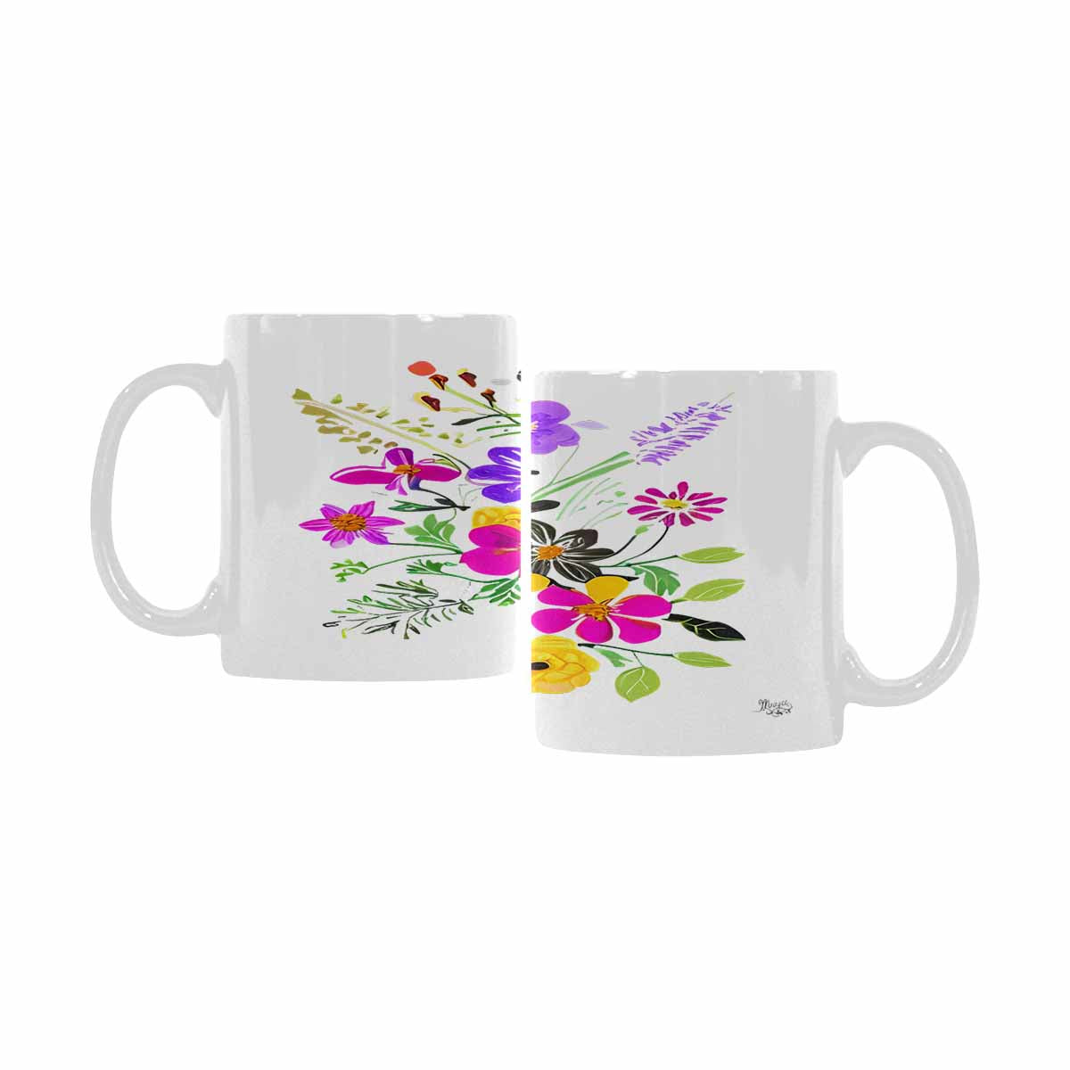 Quality Mug, coffee mug, tea cup, Bright florals, Set 2, design 68