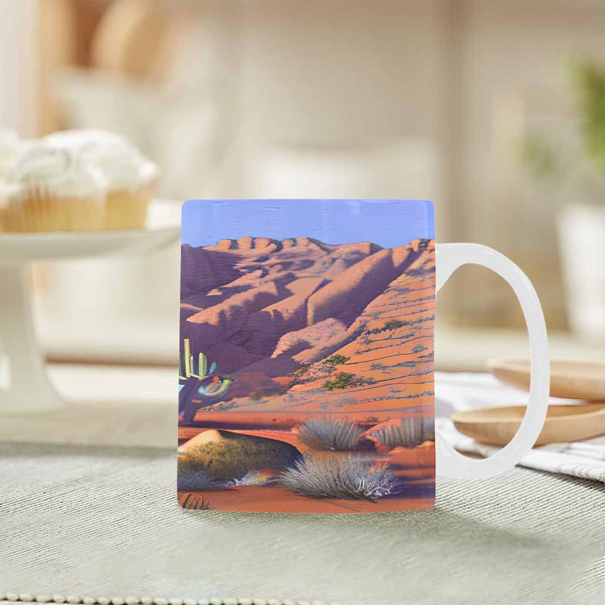 Coffee Mug, tea cup, desert scene, design 23