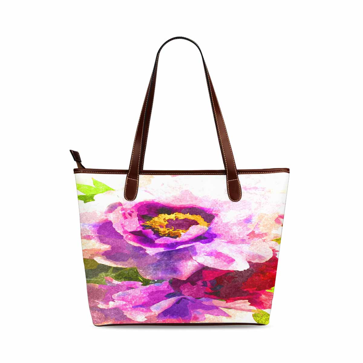 Classic Fabric handbag, watercolor floral, design 16